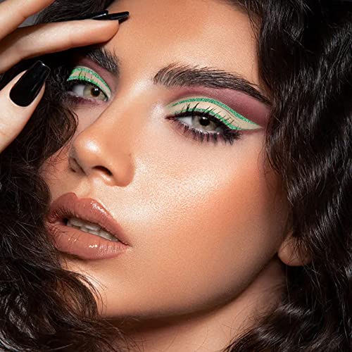 Boobeen Colorful Glitter Eyeliner Liquid Shimmer Eyeliner Waterproof Metallic Eyeliner Smudge-Proof Suitable for Women, 1 Pcs - Image 6