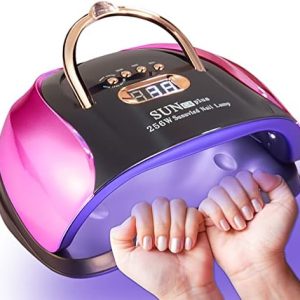 UV LED Nail Lamp, 256W UV LED Nail Dryer Light for Gel Nails Polish Manicure Professional Salon Curing Lamp with 4 Timer Setting Sensor/57pcs Dual Light Beads(Comes with 6 Free Gifts)