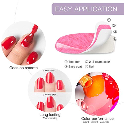 Vishine Gel Nail Polish Set - 22 Classic Color Gel Nail Polish Red White Black 8ml with No Wipe Base and Top Coat,24 PCS Soak Off Gel Nail Starter Gel Nail Kit - Image 8