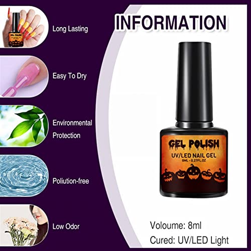 Halloween Color Changing Gel Nail Polish 1PC Long Lasting Glossy Gradient Mood Nail Gel for DIY Nail Art Manicure at Home Salon - Image 5