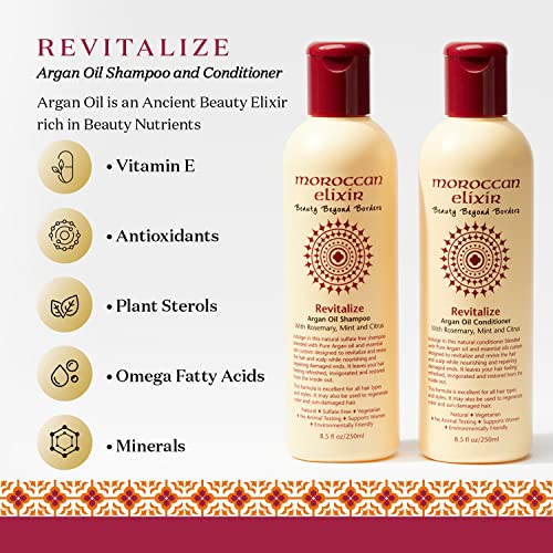Revitalize Hair Treatments Argan Shampoo & Conditioner Set For Woman | Enriched with Antioxidants, Minerals & Vitamin E | Suitable for All SkinType | Set of 2, 805 fl Oz - Image 4
