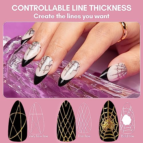 Makartt 3D Clear Spider Gel for Nail Art Elastic Gel Nail Paint Drawing 3D Spider Gel Bundle With Luminoza 10W Rechargeable UV LED Nail Lamp - Image 3