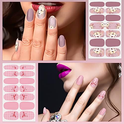 Danneasy 16-Piece Full Nail Wraps Set with Included Nail File and Application Stick - Image 5