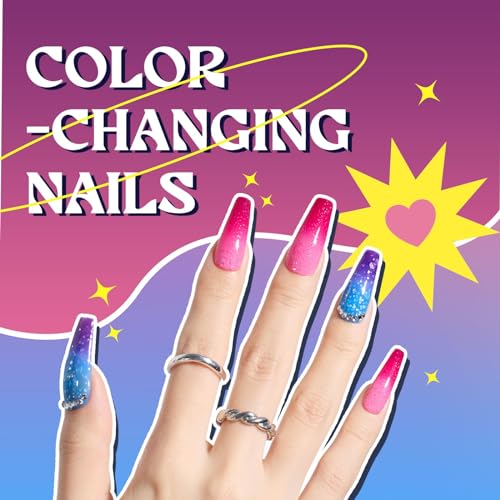 6 Pcs Temperature Color Changing Gel Nail Polish Set Solid Glitter - Image 2