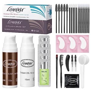 Brown Lash Tint Kit Eyelash Dye Kit Brown Eyebrow Tinting Professional Lasts Up to 4 Weeks for Salon Grade 15ml