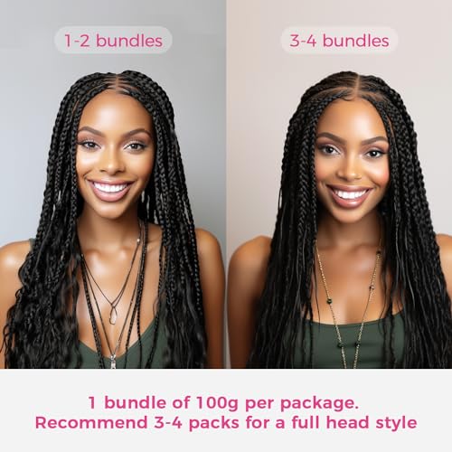 Human Braiding Hair Deep Wave Bulk Human Hair for Braiding 100% Virgin Hair Bulk 100g 2 Bundles/Pack No Weft Human Hair Extensions For Boho Braids Knotless Braid Box Braid Natural Black 18 Inch - Image 6