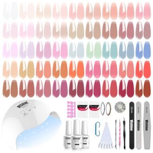 Vishine 24 Piece Gel Nail Polish Kit with UV LED Lamp for Durable Home Manicures