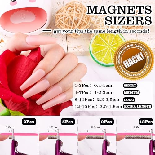 Violet Red Adjustable Nail Clippers with Magnets for Acrylic Nails, Stainless Steel Cutter Tool - Image 3