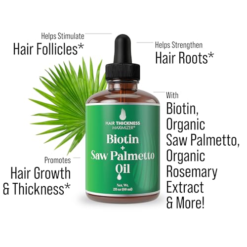 Biotin Saw Palmetto Hair Growth Oil Vegan Serum with Vitamin E Amla 2oz - Image 2