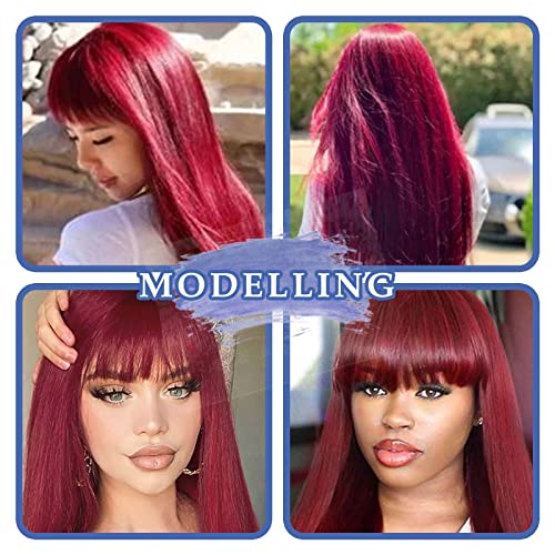 Hair Extensions for Short Hair Female Bangs Wig Not Install European American Fashion Wig Long Hair Female Straight To Wear Hairdresser And Wig Hair Bangs Wet And Wavy (B, One Size) - Image 2