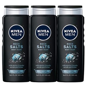 Nivea Men Deep Clean Rock Salts Exfoliating Body Wash 3-Pack 16.9 Fl Oz Bottles