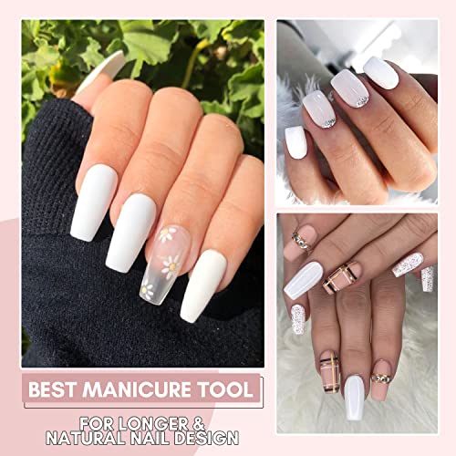 Makartt Nail Rhinestone Glue with Poly Nail Gel White Bundle, Clear Nail Glue Precision Pen Super Strong Adhesive Nail Art Glue Gel, Gel Builder for Nails Natural-Looking Nails Spring Summer Colors - Image 6