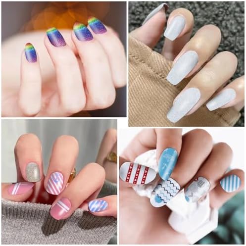 6 Sheets Mix Design Nail Art Strips for Women Gel Nail Stickers Full Nail Wraps for Girls Snake Skin Gloss Anchor Design Nail Polish Stickers Stick On Nails Gel Nail Strips Nail Decals - Image 6