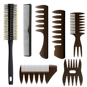 Men's Professional Hair Styling Comb and Brush Set for All Hair Types and Styles