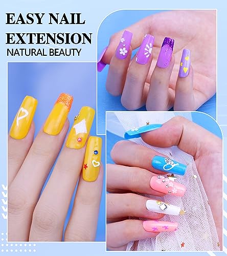 Portable Gel Nail Extension Kit 500 Short Square Tips UV Lamp Nail Glue Included - Image 6
