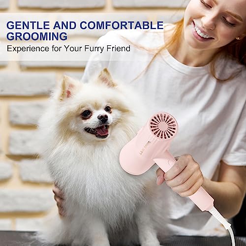 2-in-1 Pink Pet Dryer Brush for Small Dogs Gentle Grooming Compact Design - Image 6
