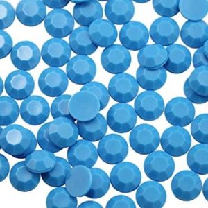 Allstarco 500PCS 8mm SS40 Blue Tourquoise .T001 Acrylic Flat Back Rhinestones for Jewelry Making and Face Painting Card Making Embelishments Plastic Gems
