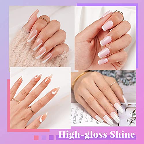 Beetles Gel Nail Polish Kit with U V LED Light 48W,6 Colors Jelly Milky White Sheer Pink Nude Gel Polish Starter Kit Manicure,Soak Off U V Gel Nail Polish Set Salon DIY Women‘s Day Gifts for Mom - Image 3