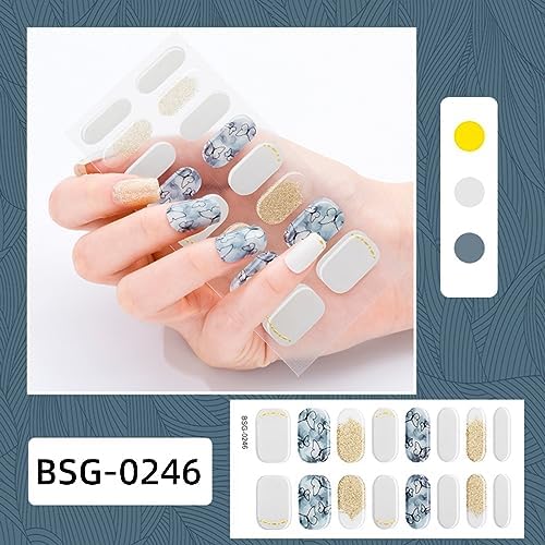 Semi Cured Gel Nail Polish Stickers Fashion Design Classical Strips Waterproof Adhesive Full Wraps Gel Nail Art Stickers - Image 4