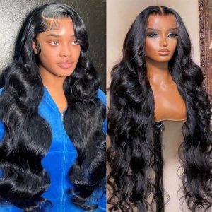 22inch Body Wave 13x4 Lace Front Wigs Human Hair 180 Density HD Lace Frontal Wig Body Wave Lace Front Wigs for Black Women 100% Human Hair HD Transparent Frontal Glueless Wig