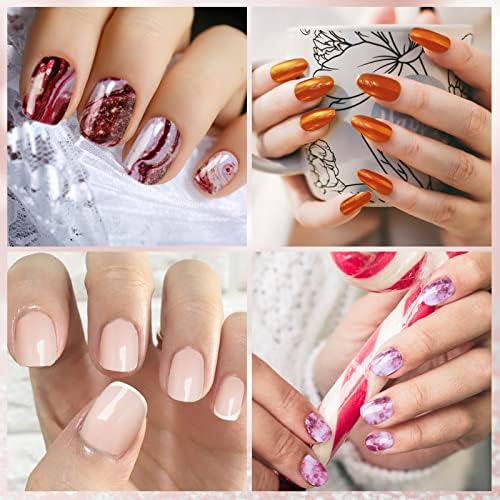 336 Pieces 24 Sheets Full Wrap Nail Polish Stickers Nail Strips Self-Adhesive Gel Nail Strips Art Decals with Nail File for Home Women Girls DIY Nail Decorations (Vintage Style) - Image 3