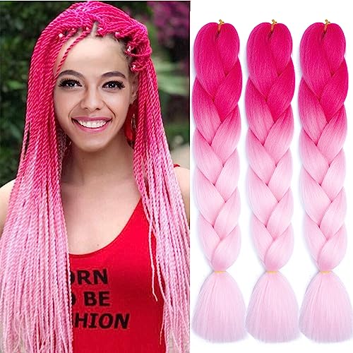 24 Inch Ombre Braiding Hair Extensions 3 Packs for Box Twist Braids