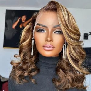 Honey Blonde Short Wave 13x6 Lace Front Human Hair Wig