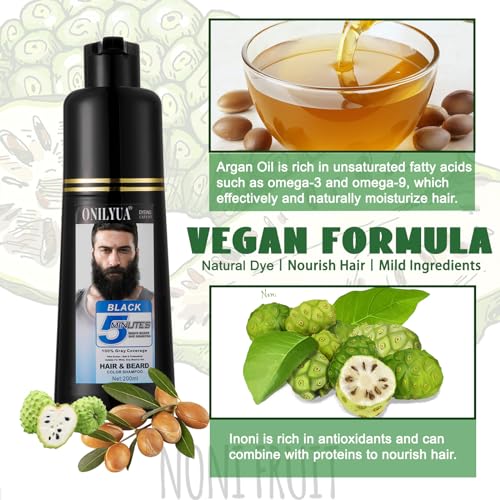 Men's Black Beard Dye 200ml Instant No-Mix Color for Beard and Mustache - Image 5