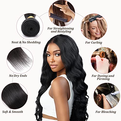 16 Inch Body Wave Unprocessed Brazilian Virgin Human Hair Extensions 100g Bundle Bleach Blonde - Image 3