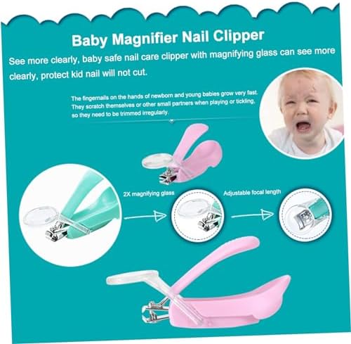 ERINGOGO 1pc Baby Nail Clippers Nail Kit Baby Nail Cutter Zoom Nail Clippers Magnifing Nail Trimmer Newborn Nail Trimmer Baby Nail Scissors Pink Infant Magnifier Abs Nail Piece - Image 6