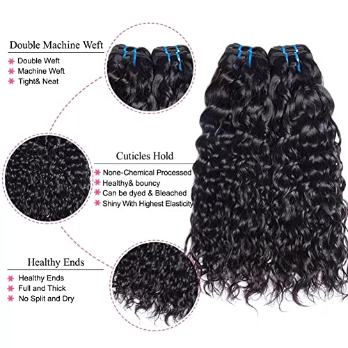 26 Inch 10A Brazilian Water Wave Human Hair Extensions Bundle Wet Wavy Dyeable - Image 4