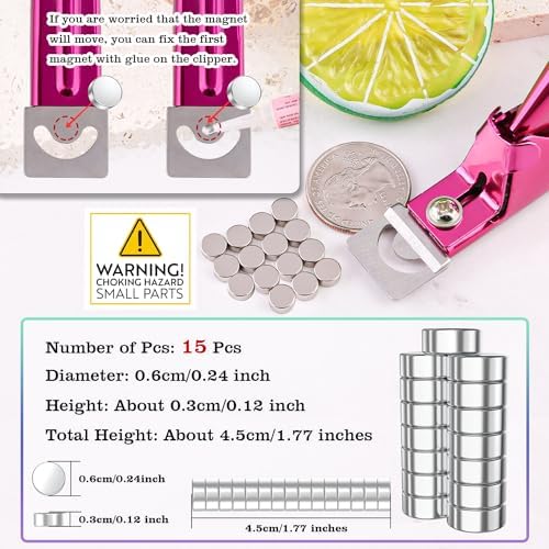 Violet Red Adjustable Nail Clippers with Magnets for Acrylic Nails, Stainless Steel Cutter Tool - Image 2