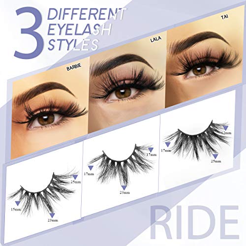 Wennalife 25mm 3D Mink Eyelashes Set 3 Unique Styles Lush Volume - Image 3