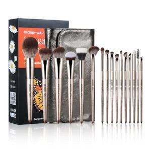 EIGSHOW 16pc Professional Makeup Brush Set with Case Premium Synthetic Bristles