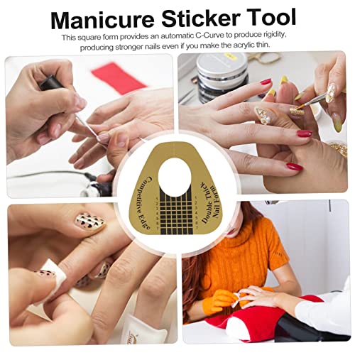100pcs Forms for Nail Art Double Thick Form Nail Tools Form Guide Stickers Diy Nail Extension Self-adhesive Nail Form Shaper Modelling Nail Form Guide Sticker Manicure Horseshoe - Image 2