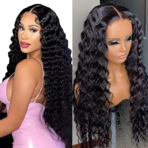 180 Density 12A Grade Loose Deep Wave 100% Human Hair Wig 5x4 HD Lace Closure with Baby Hair