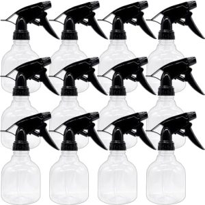 12 Pieces Plastic Spray Bottles,8oz Squirt Bottles,Refillable Mister Bottle for Gardening,Grooming,Hairstyling,Salons,Cleaning