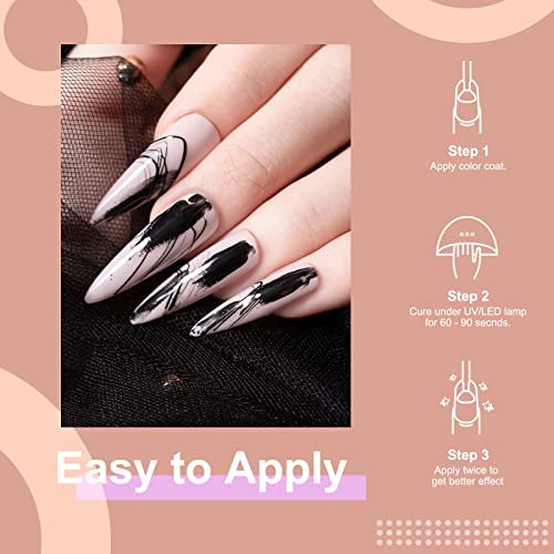 Gel Nail Polish Set 6 x 10 ML Nude Gel Nail Kit Milky Khaki Classic Colors UV LED Lights Cure Nail Art Soak off Gels DIY Home Nails Salon Nails Manicure - Image 5