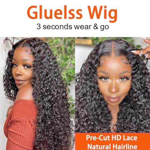 Amanda Wear And Go Glueless Wigs Human Hair Pre Cut Lace 6x4 Deep Wave Wig 180 Density Human Hair Wig Glue HD Lace Front Wig Human Hair 18 Inch - Image 6