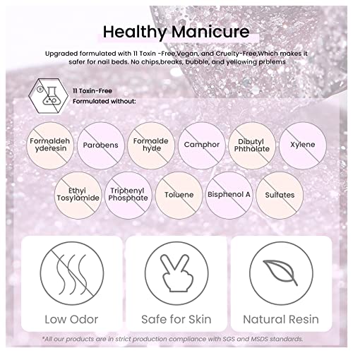 MAYCHAO 15ML Sakura Blossom Glitter Gel Nail Polish 1Pc Sakura Gel Polish Soak off Gel Polish Nail Art Manicure Salon DIY at Home, 0.5 OZ - Image 6