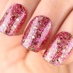 Imtiti Glitter Gel Nail Polish, 1Pcs 0.5 fl oz Clear Pink Glitter Sparkle Nail Polish Gel Soak Off UV LED Nail Gel Polish Nail Art Starter Manicure Salon DIY at Home