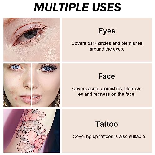 2 Pcs Waterproof Cream Concealer Set 20g Each for Under Eye Brightening and Tattoo Cover - Image 4