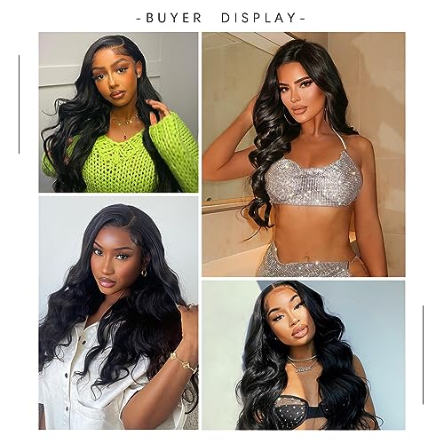 13x4 Body Wave Lace Front Wigs Human Hair Pre Plucked with Baby Hair 180% Density 13x4 HD Transparent Lace Front Wigs for Black Women Natural Black Wigs(30inch) - Image 8
