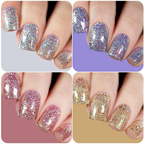 Vishine 6 Color Glitter Gel Nail Polish Set 8ml for Stunning Nail Art - Image 3