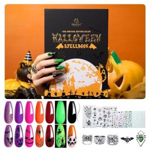 Beetles Gel Nail Extension Kit 6 Halloween Colors Polish and Accessories Included