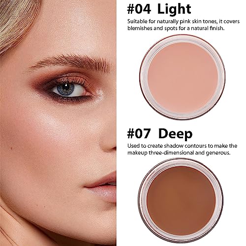 2 Pcs Waterproof Cream Concealer Set 20g Each for Under Eye Brightening and Tattoo Cover - Image 2