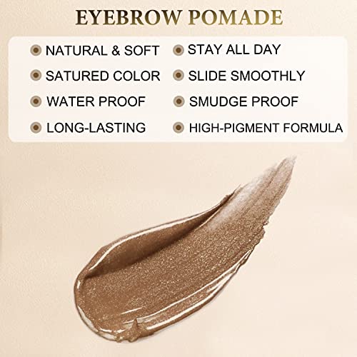 LAVONE Waterproof Taupe Eyebrow Stamp Pencil Kit with Pomade and Brush - Image 5