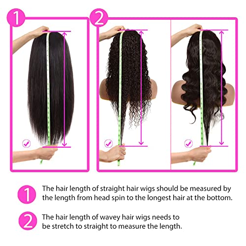 Aicrelery 28 Inch 13x6 Body Wave Human Hair Lace Front Wig for Women Natural Color - Image 8