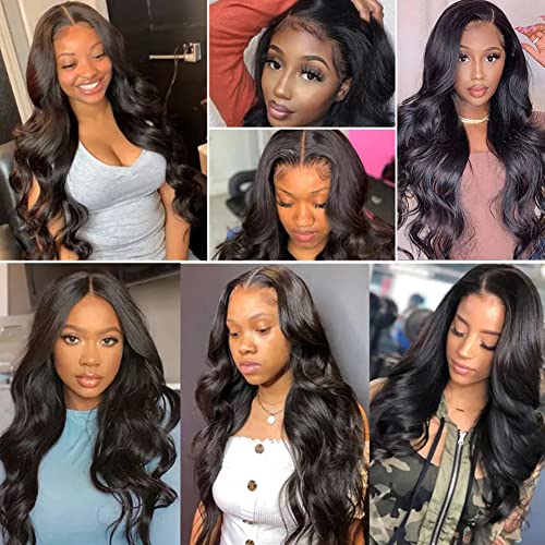 Body Wave Lace Front Wig 4x4 HD Lace Front Wigs Human Hair Pre Plucked Bleached Knots with Baby Hair 150% Density Human Hair Wigs for Women 100% Brazilain Virgin Human Hair Wigs(28inch) - Image 6