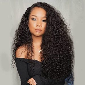 Curly Wig 13x4 Transparent Lace Front Wigs Human Hair Pre Plucked HD Lace Wig 180% Density Curly Lace Front Wigs for Black Women Human Hair Wet And Wavy 100% Virgin Hair Natural 24 Inch
